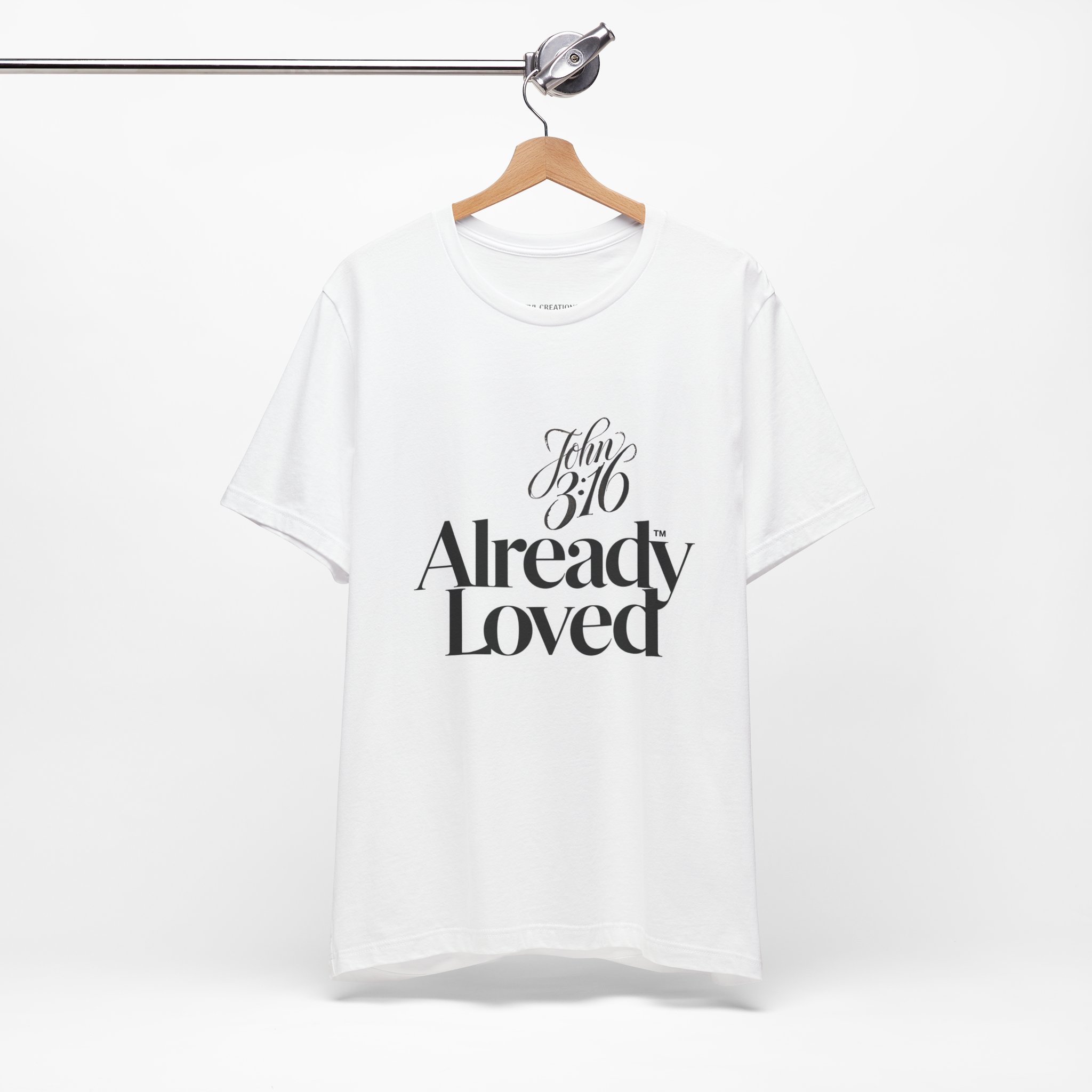 Already Loved John 3:16 Tee — Christian Faith Short Sleeve Shirt - Image 2